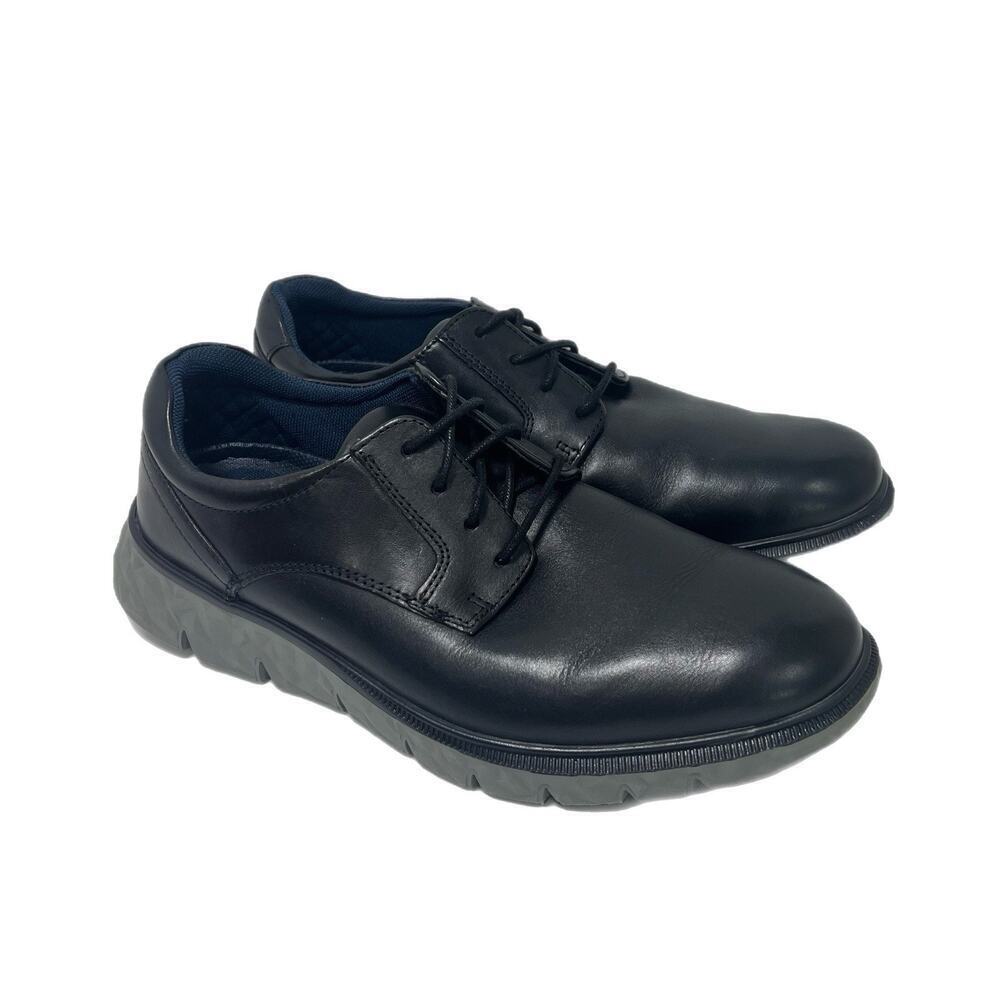 Johnston & Murphy Connor Plain Toe Derby Shoes Men's Black Size US 9M EU42 NEW